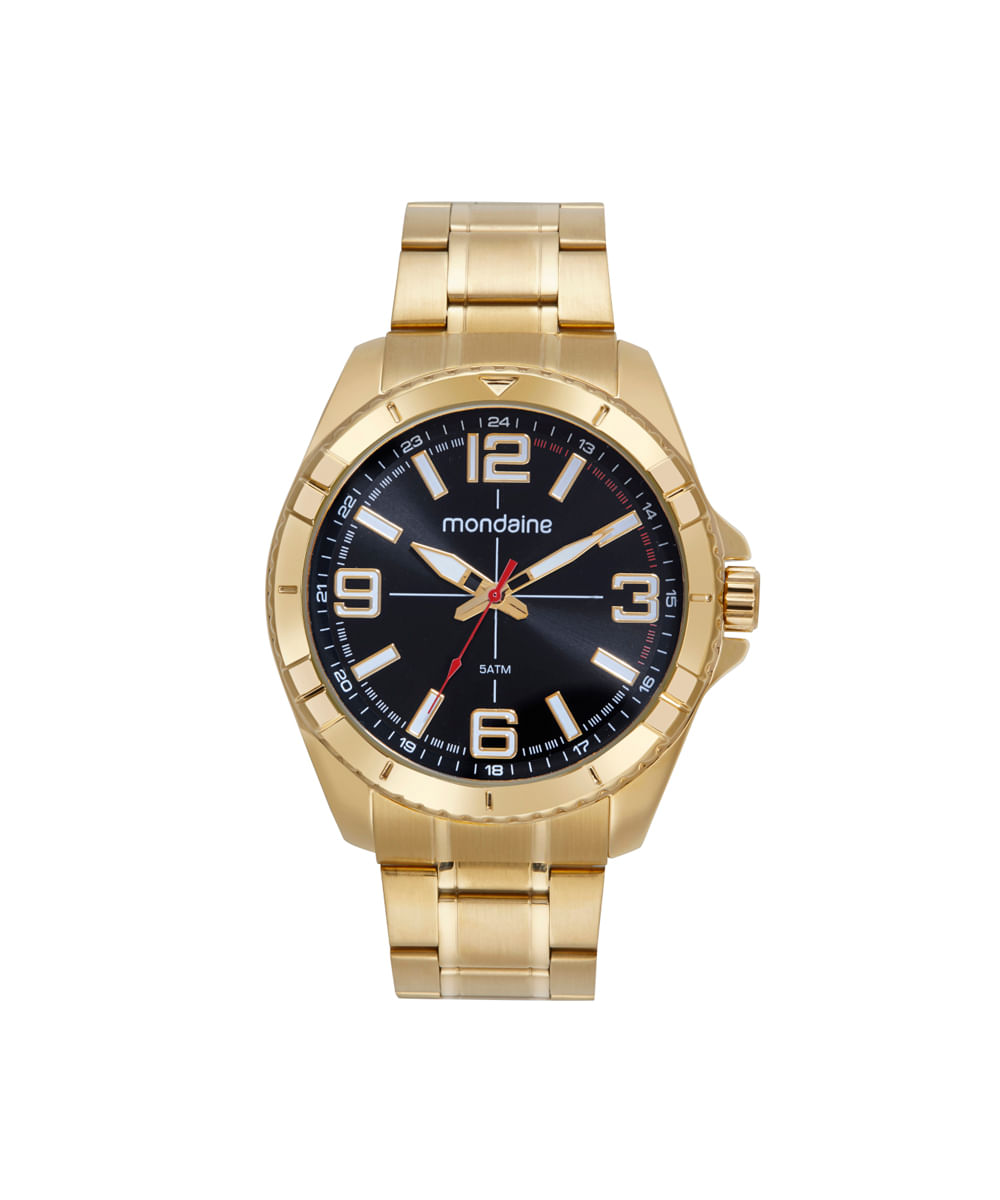 kit relógio masculino mondaine analógico 32639gpmvde1kf dourado