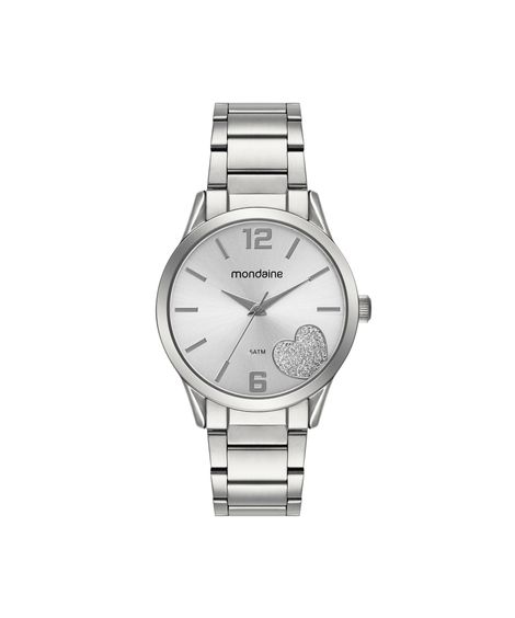 kit relógio feminino mondaine analógico 99767l0mvne1k prateado