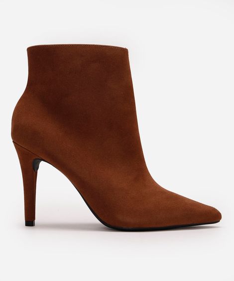 bota cano médio bico fino salto fino oneself marrom