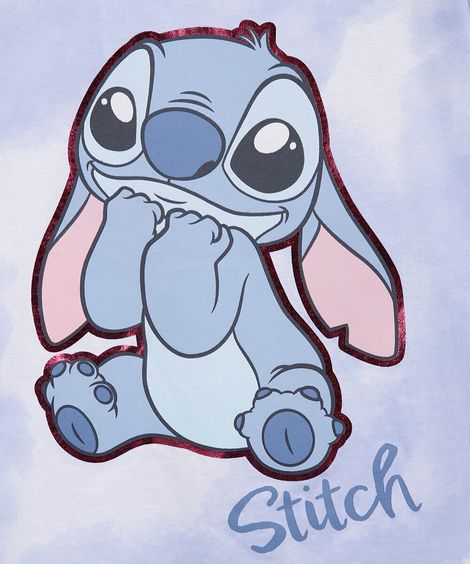 camiseta infantil nina stitch fofinho tie dye azul