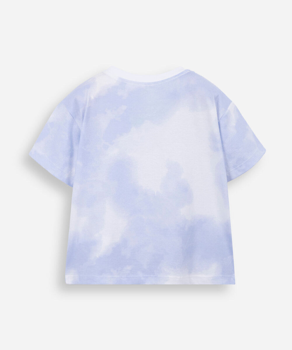 camiseta infantil nina stitch fofinho tie dye azul