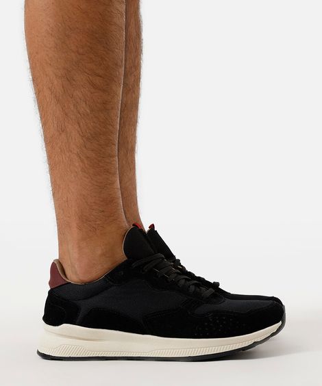 tênis masculino jogging texturizado preto
