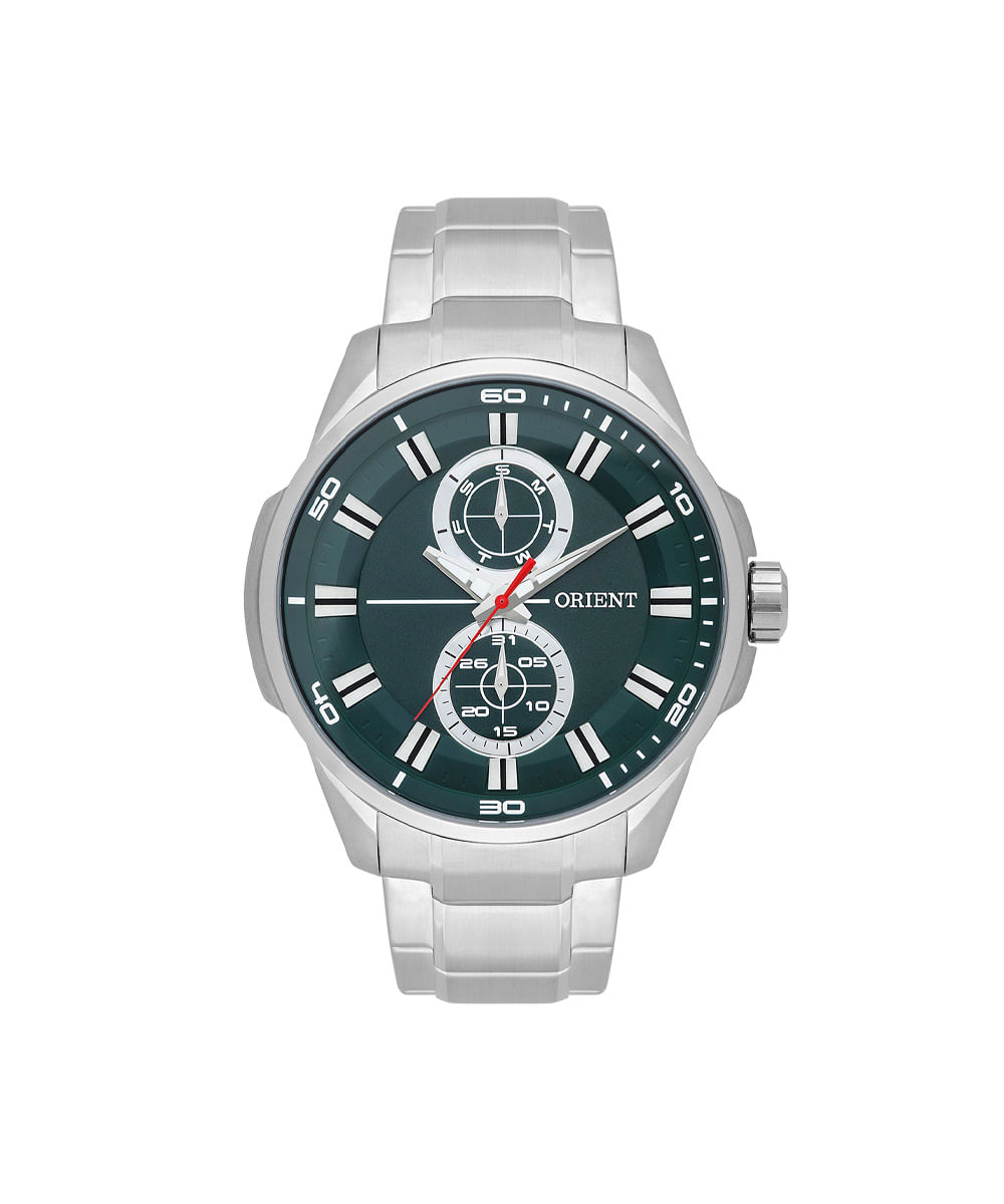 relógio masculino orient multifunção mbssm096 e1sx prateado