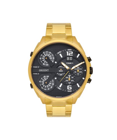 relógio masculino orient cronógrafo mgsst005 p2kx dourado