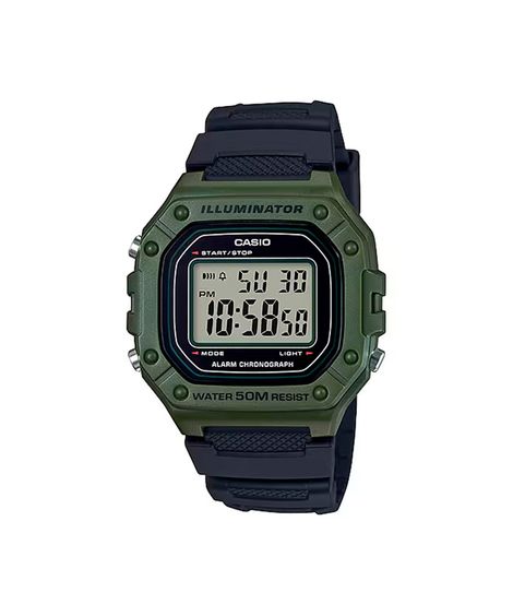 relógio masculino casio digital w 218h 3avdf verde