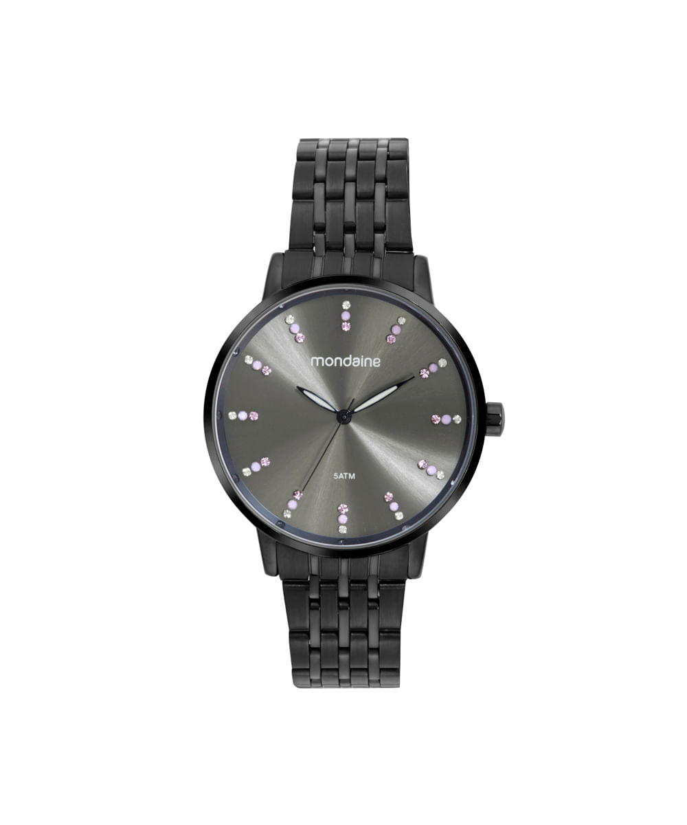 kit relógio feminino mondaine analógico 32666lpmvpe2kb preto