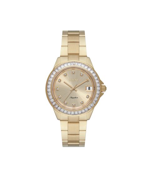 relógio feminino orient analógico calendário  fgss0246 c1kx dourado