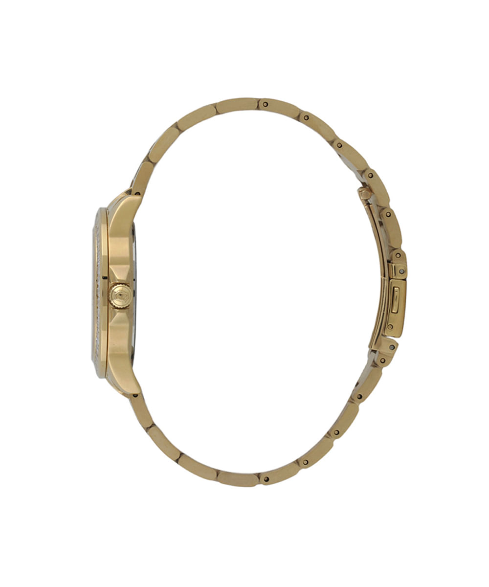 relógio feminino orient analógico calendário  fgss0246 c1kx dourado