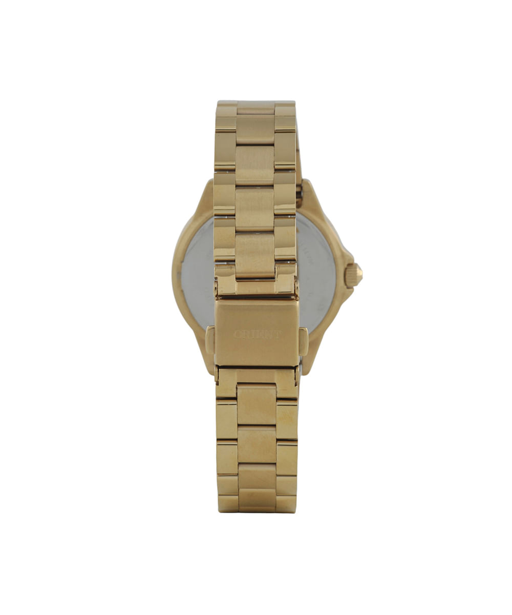 relógio feminino orient analógico calendário  fgss0246 c1kx dourado