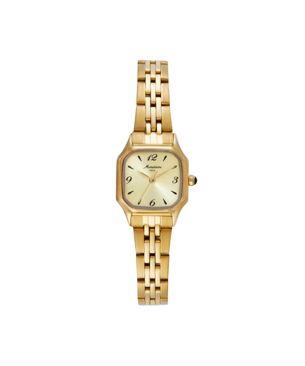 kit relógio feminino mondaine analógico 32820lpmvde1kc dourado