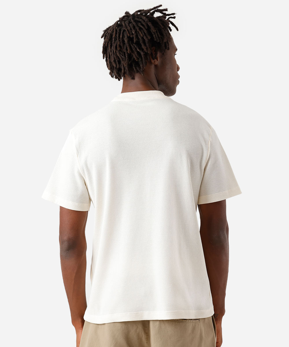 camiseta masculina manga curta texturizada off white