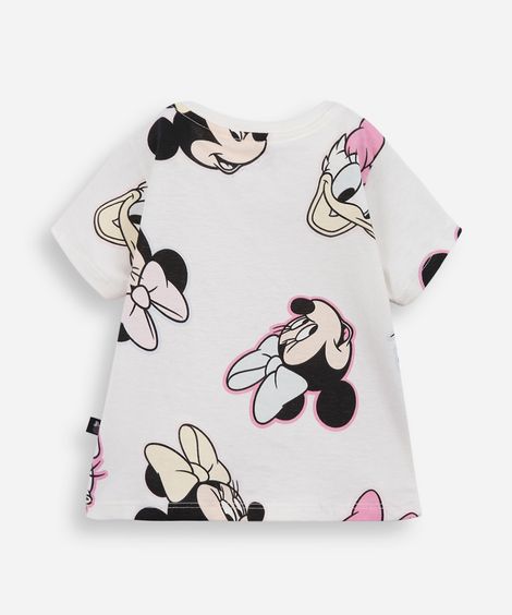 blusa infantil de algodão minnie e margarida off white