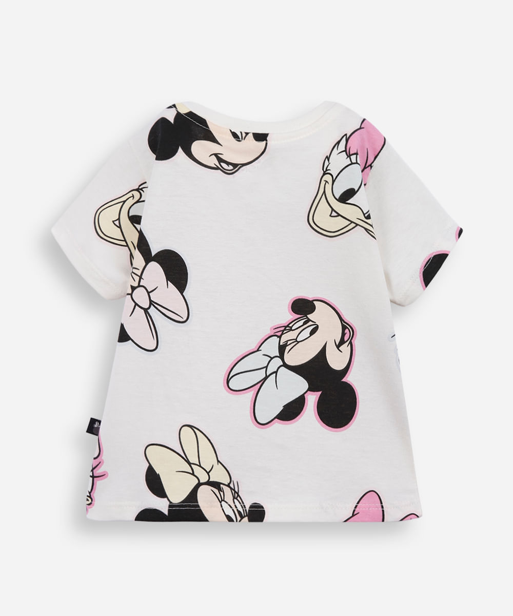 blusa infantil de algodão minnie e margarida off white