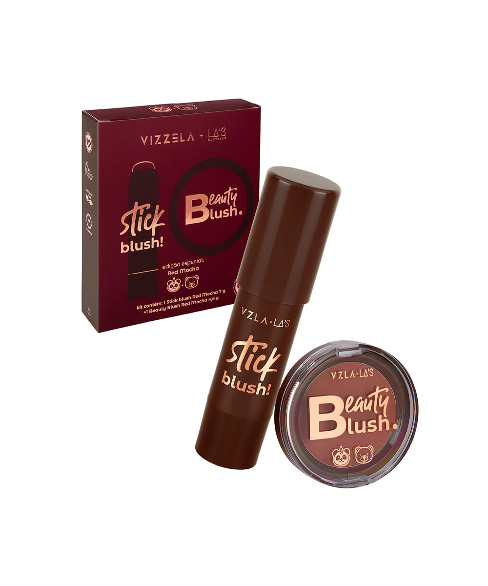 kit de blushes vizzela red mocha las colorido