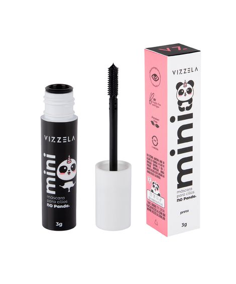 mini máscara vizzela de cílios preta 3g