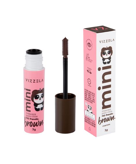 mini máscara vizzela de cílios brown 3g marrom