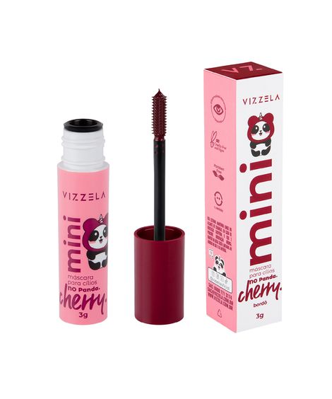 mini máscara vizzela de cílios cherry 3g vinho
