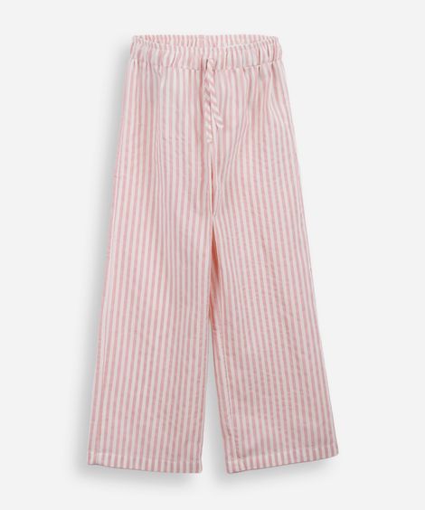 calça pijama infantil com algodão listrada - multicor