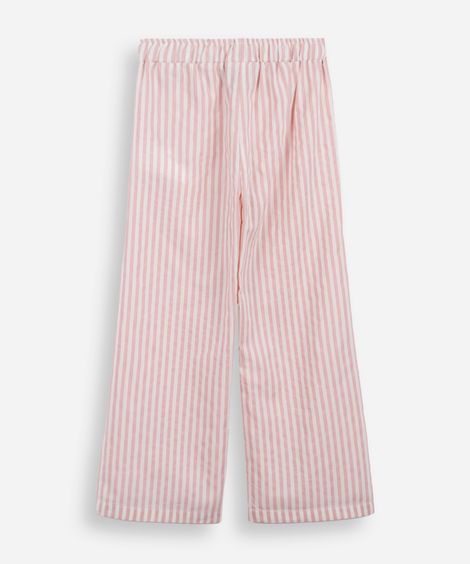 calça pijama infantil com algodão listrada - multicor