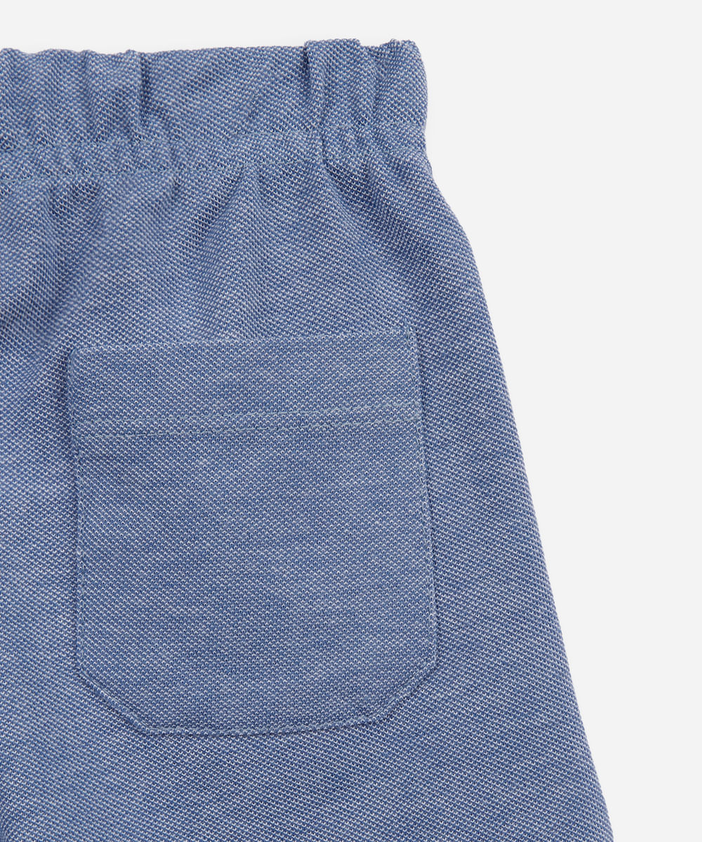 conjunto curto infantil com algodão azul
