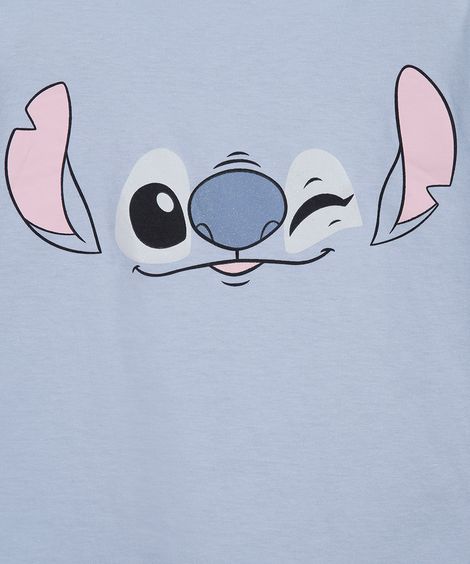 pijama curto infantil de algodão stitch com máscara azul