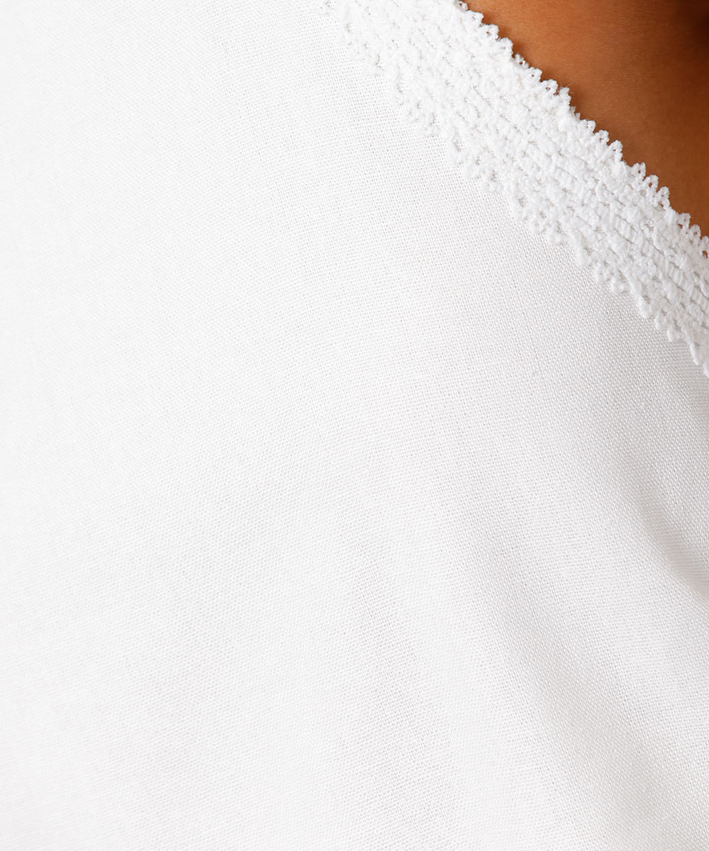 blusa frente única feminina com linho e renda mindset off white
