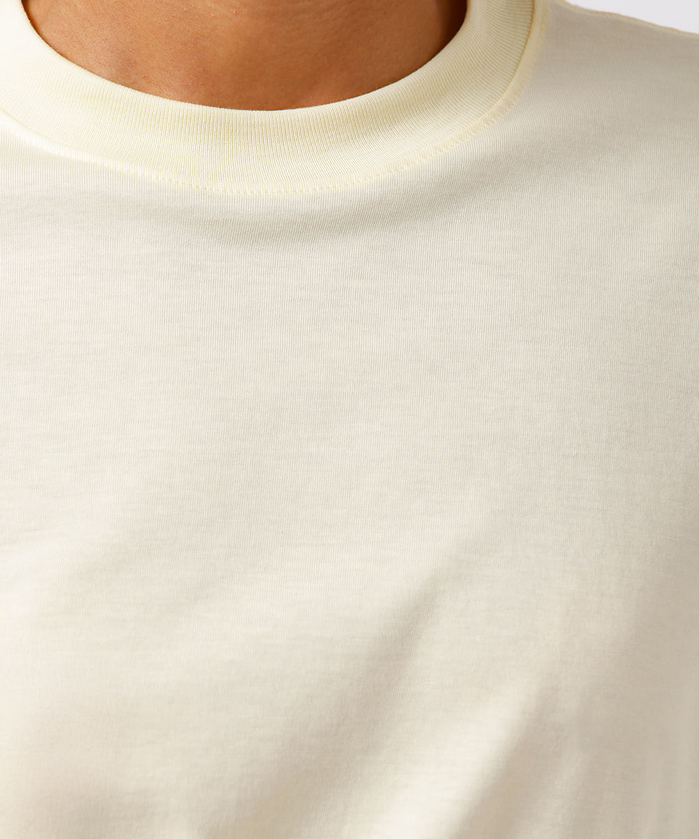 camiseta slim fit feminina de algodão pima mindset amarela