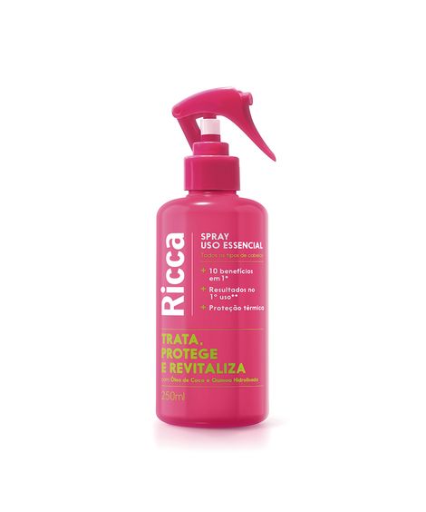 spray para cabelo ricca uso essencial 250ml