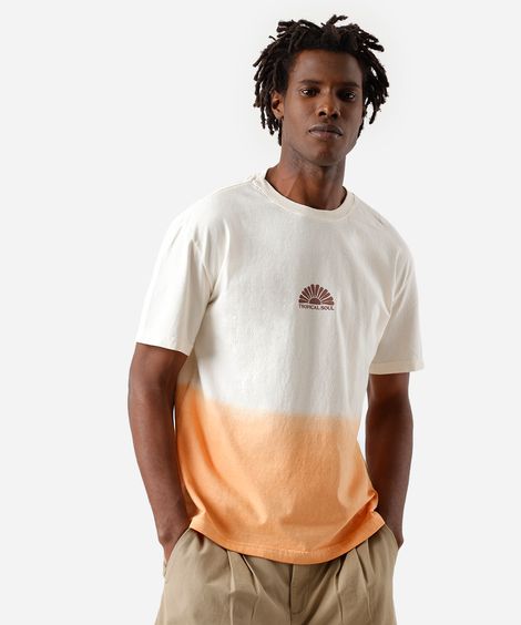 camiseta masculina de algodão degradê tropical soul off white