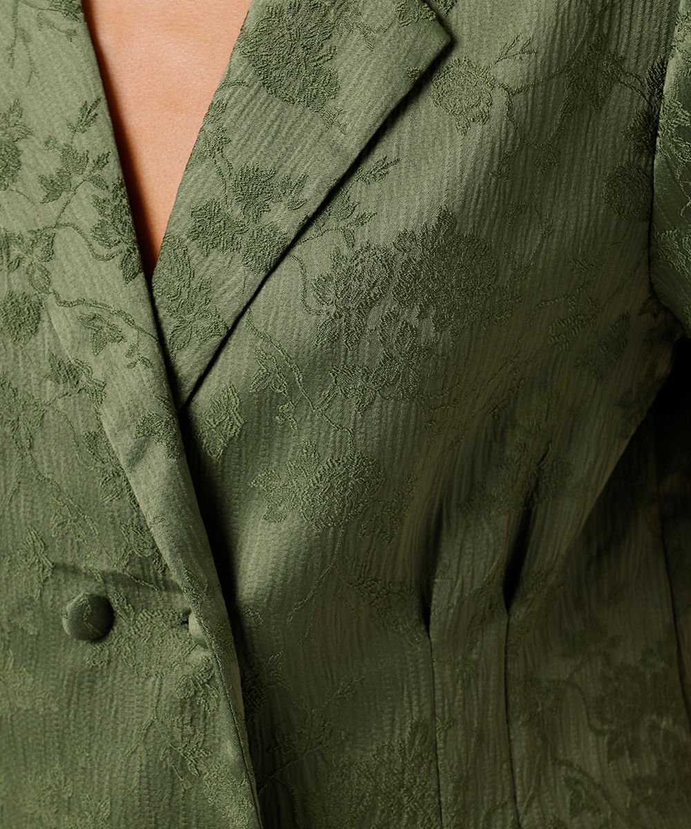 blusa feminina de jacquard floral mindset verde