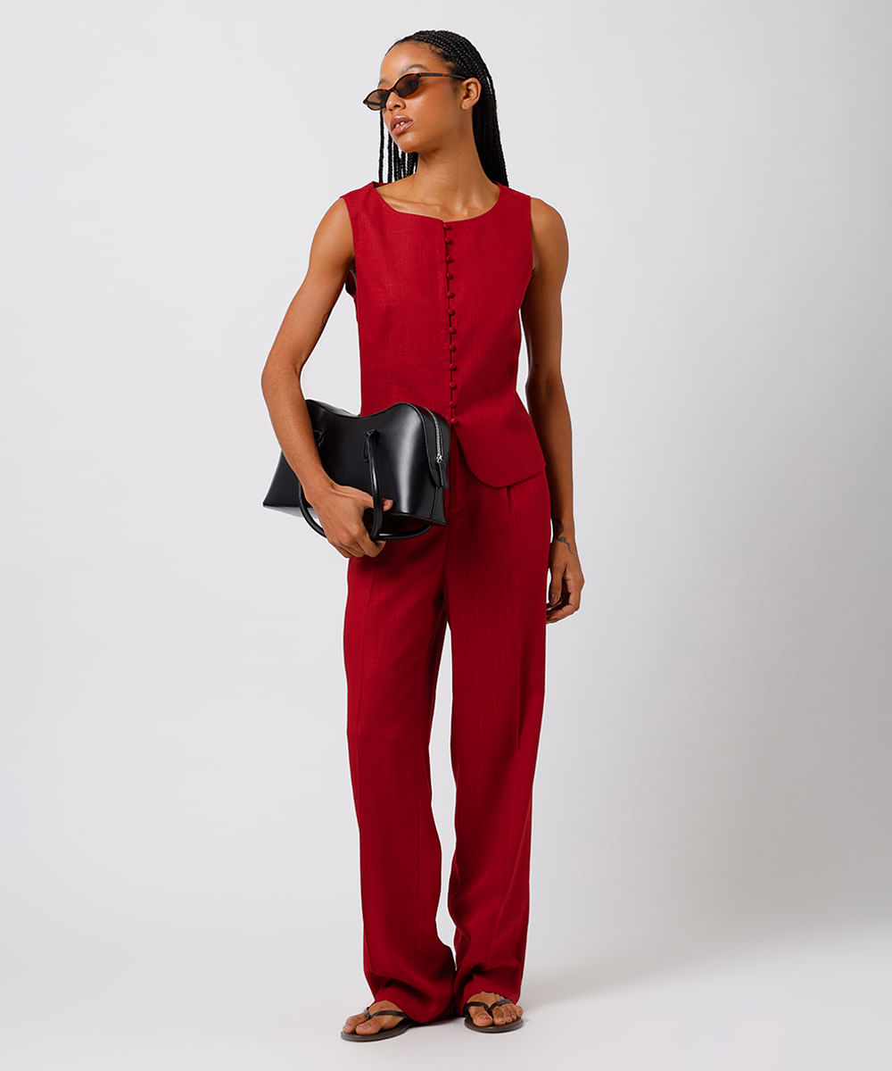 blusa feminina com linho mindset vinho