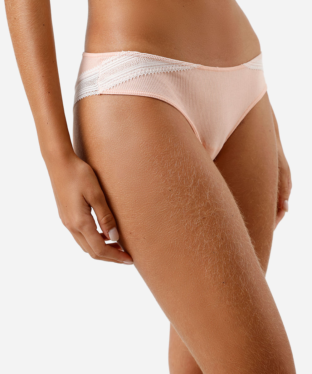 kit de 2 calcinhas feminina biquini com detalhe de renda colorido