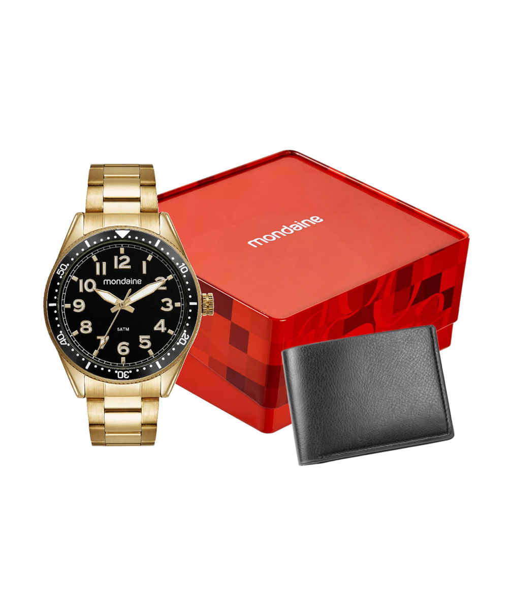 relógio masculino mondaine analógico 32548gpmvde2kt dourado