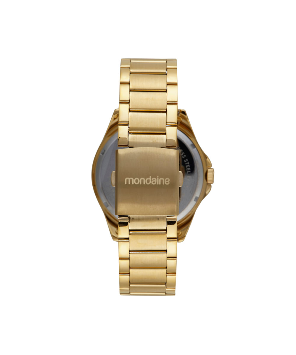 kit relógio masculino mondaine analógico calendário 32650gpmvde2ka dourado