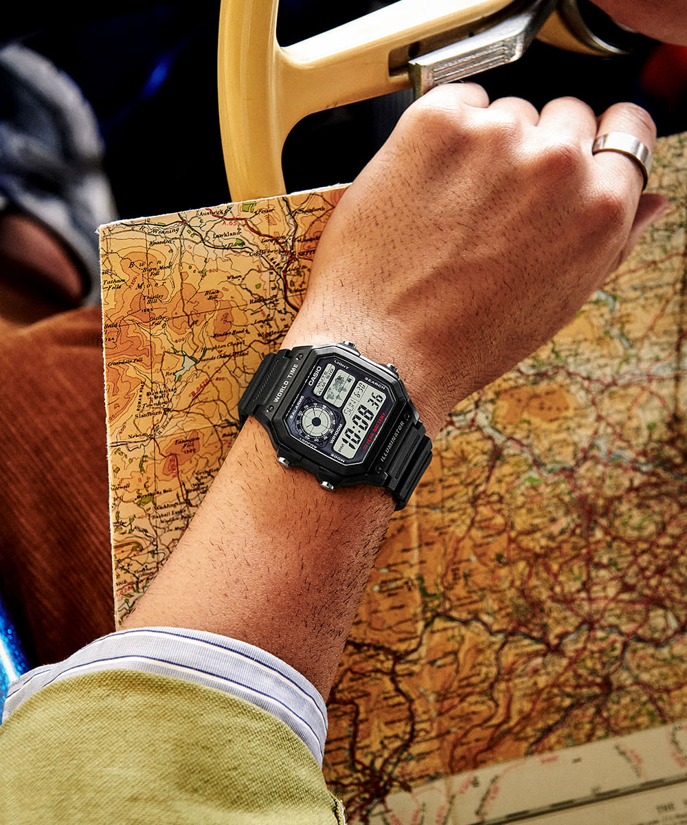 relógio masculino casio digital ae 1200wh 1avdf preto