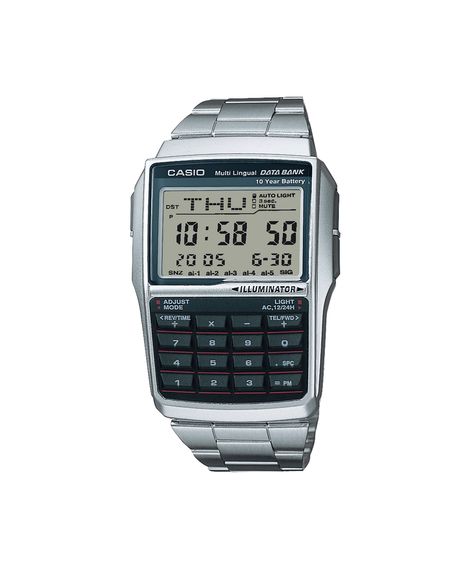 relógio masculino casio digital dbc 32d 1adf prateado