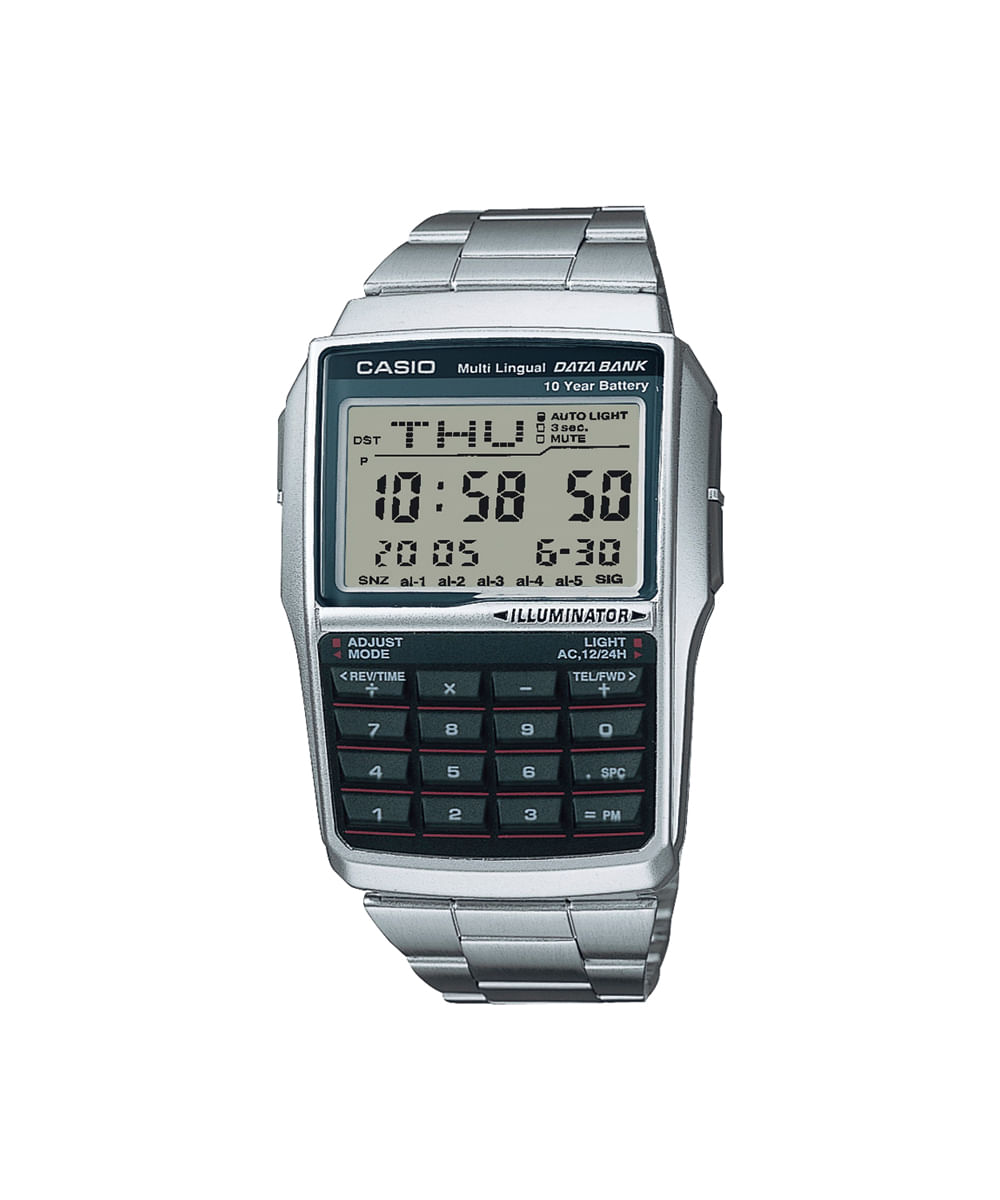 relógio masculino casio digital dbc 32d 1adf prateado