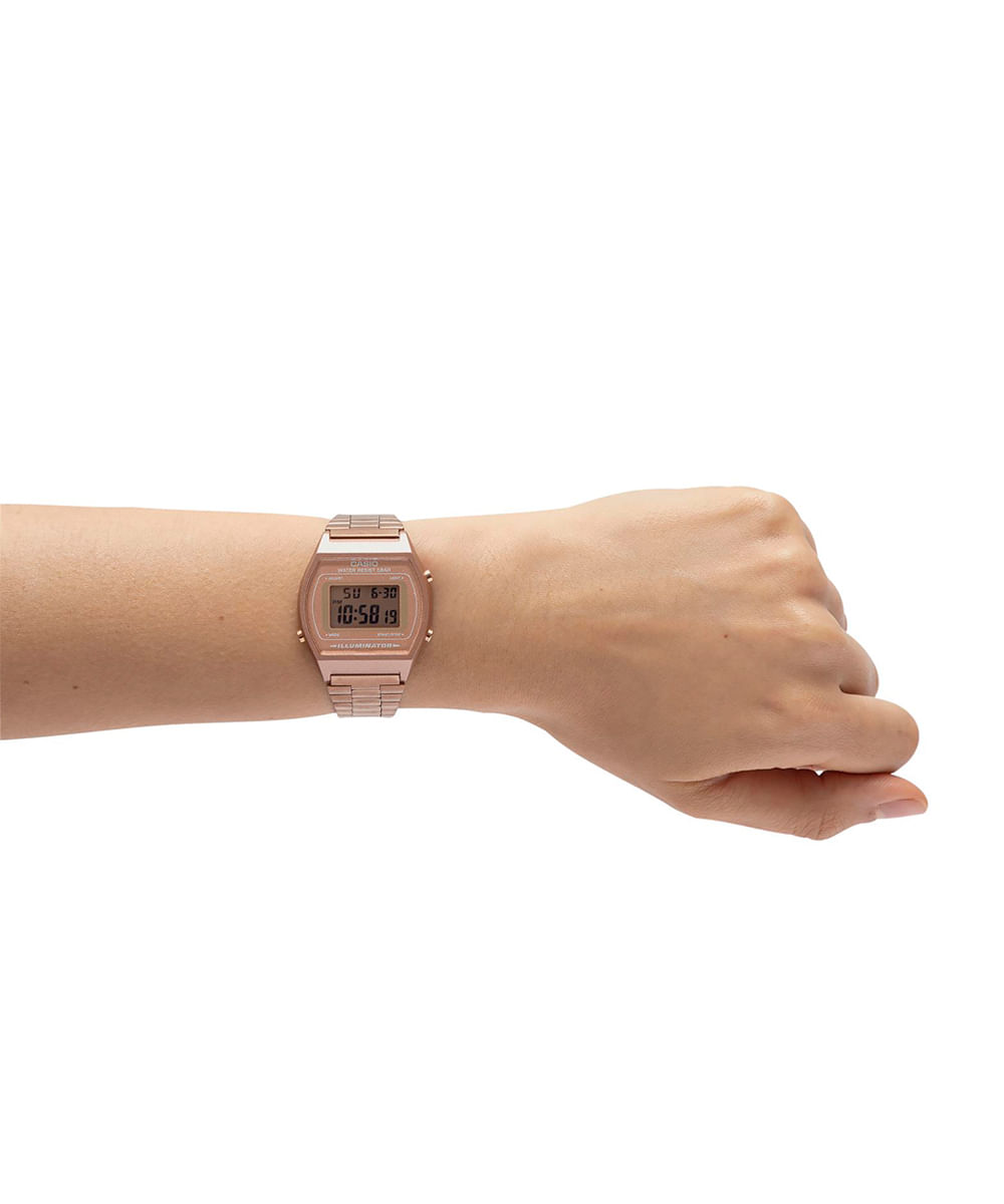 relógio feminino casio digital b640wc 5adf rosa