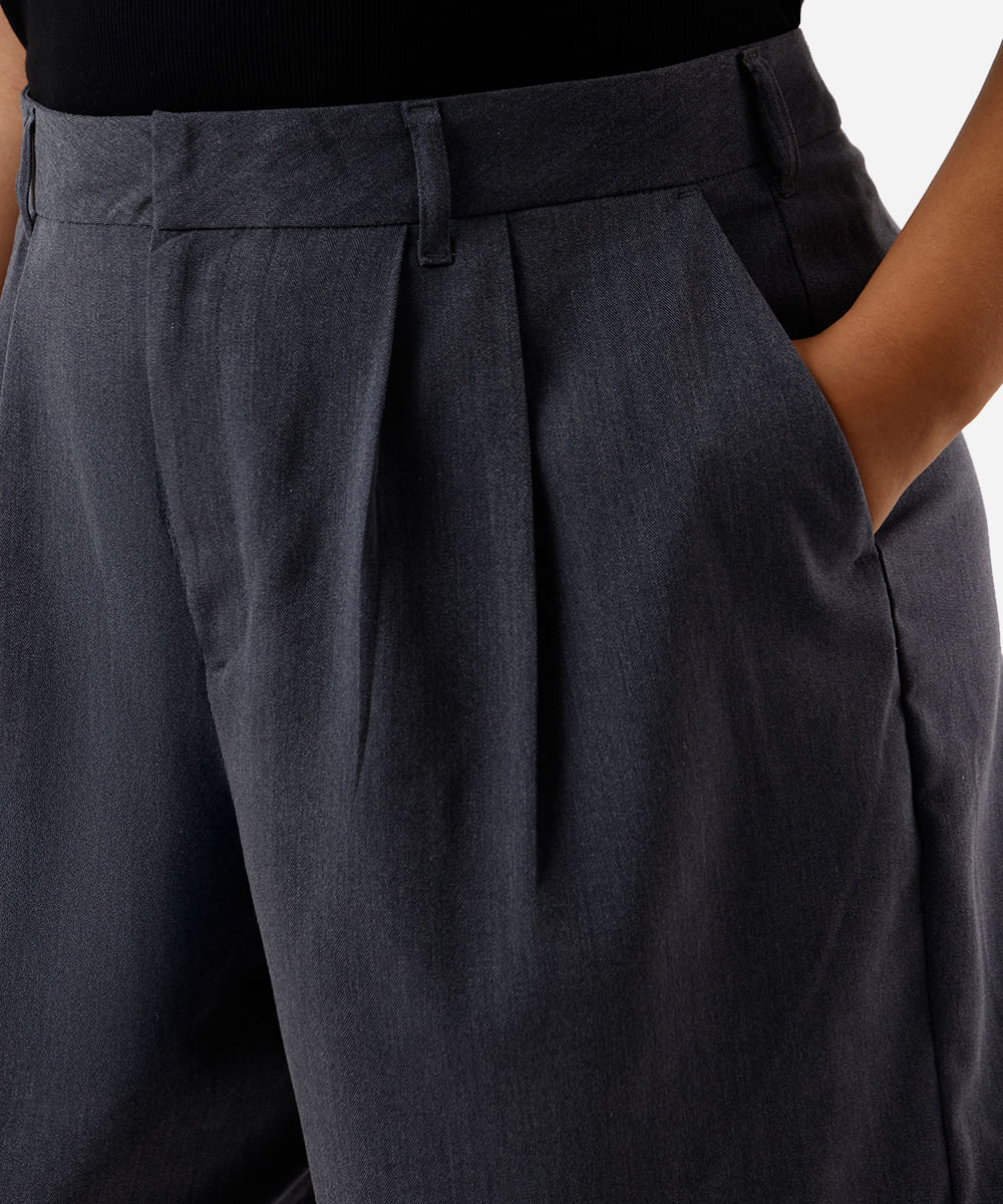 bermuda feminina de alfaiataria plus size azul