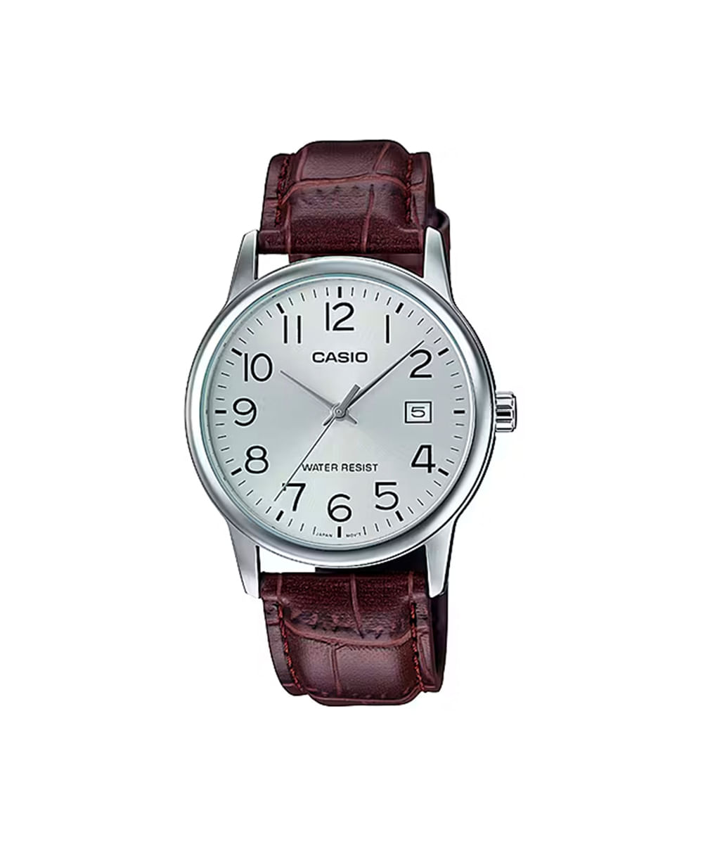 relógio masculino casio analógico mtp v002l 7b2udf prateado