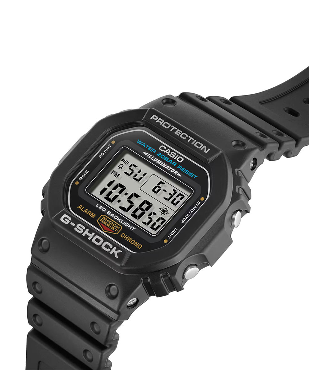 relógio masculino g shock casio digital dw 5600ue 1dr preto