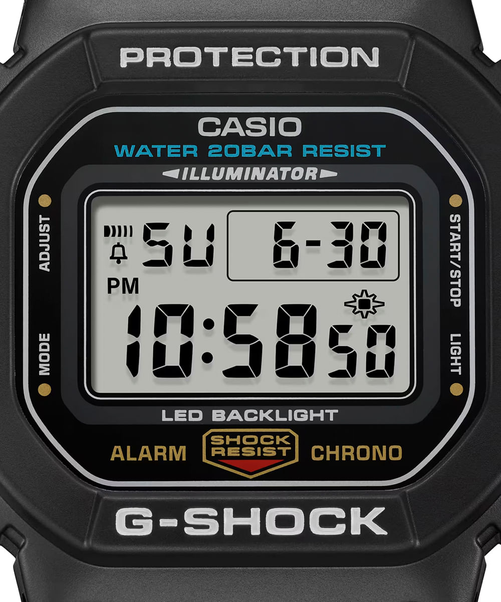 relógio masculino g shock casio digital dw 5600ue 1dr preto