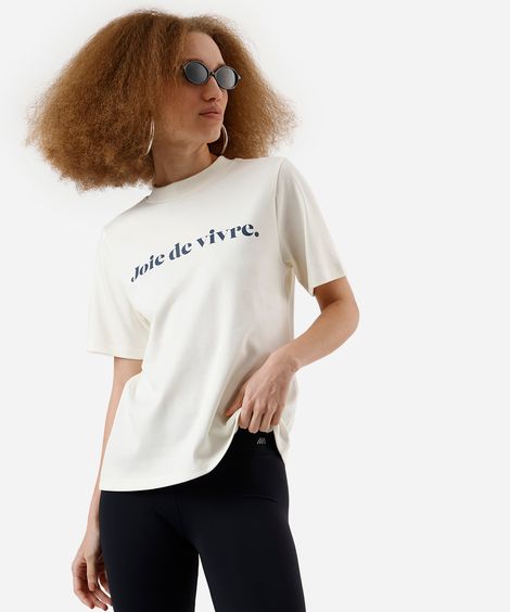 camiseta feminina de algodão peruano joie de vivre off white