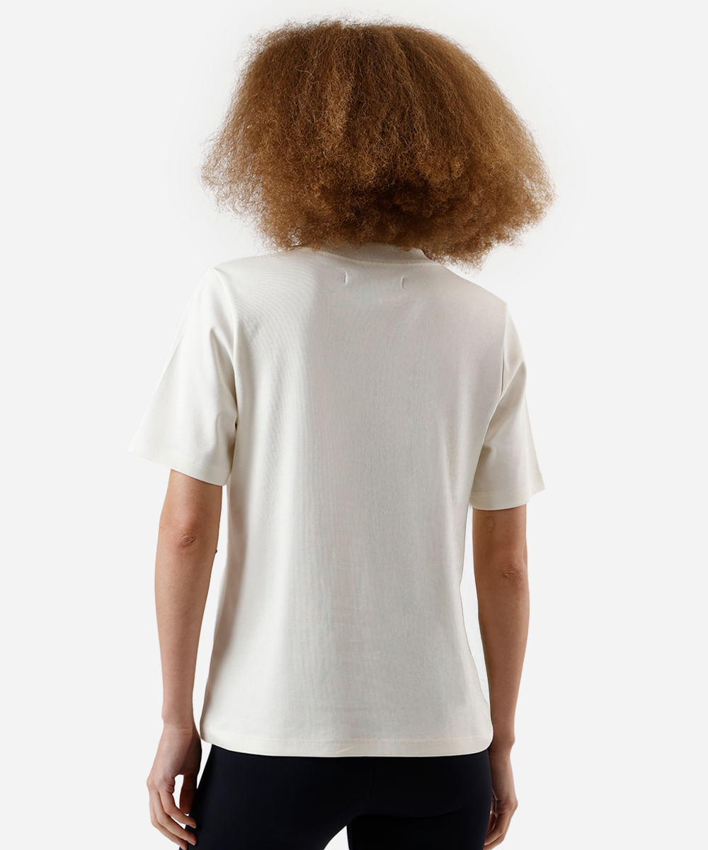 camiseta feminina de algodão peruano joie de vivre off white