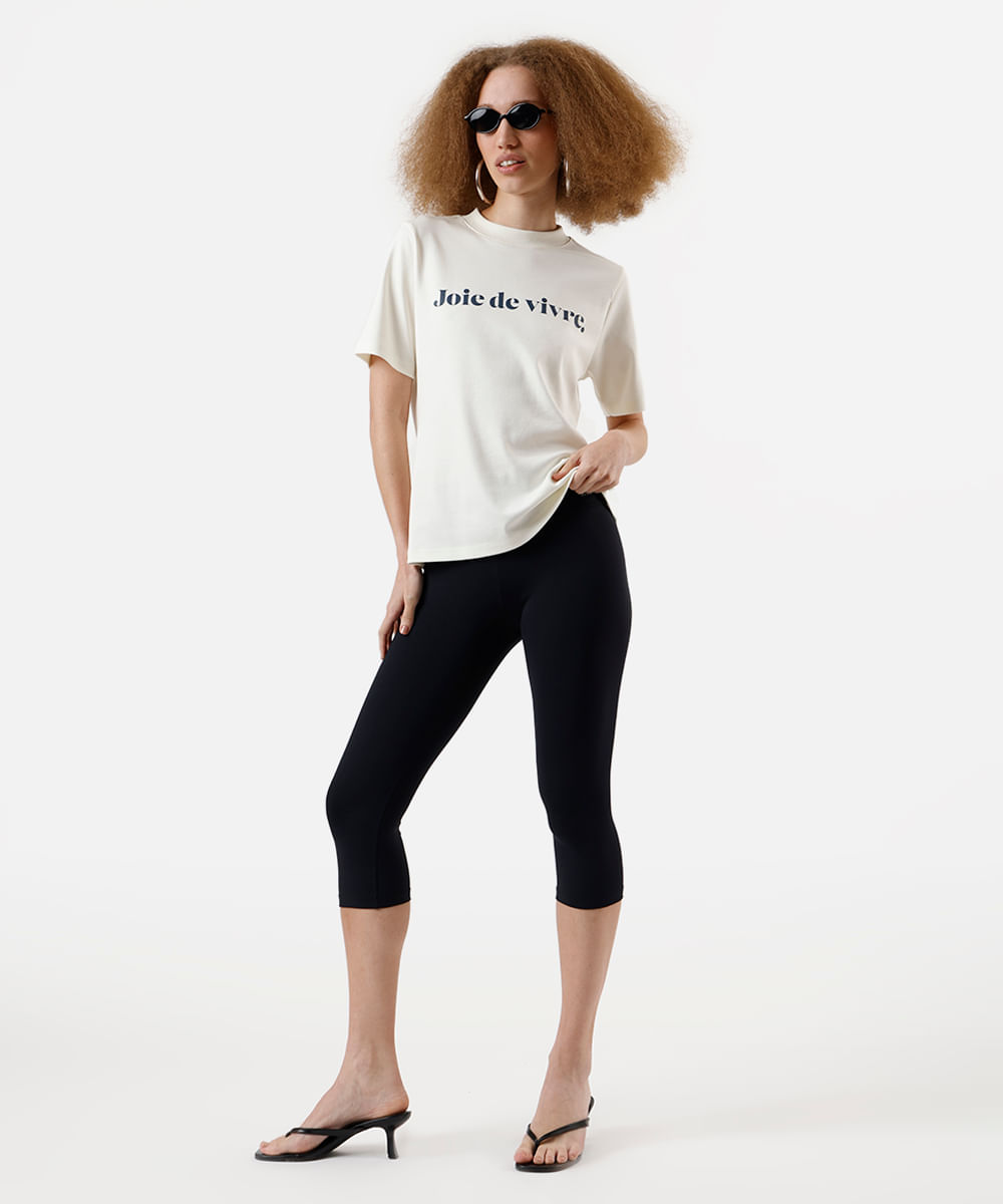camiseta feminina de algodão peruano joie de vivre off white