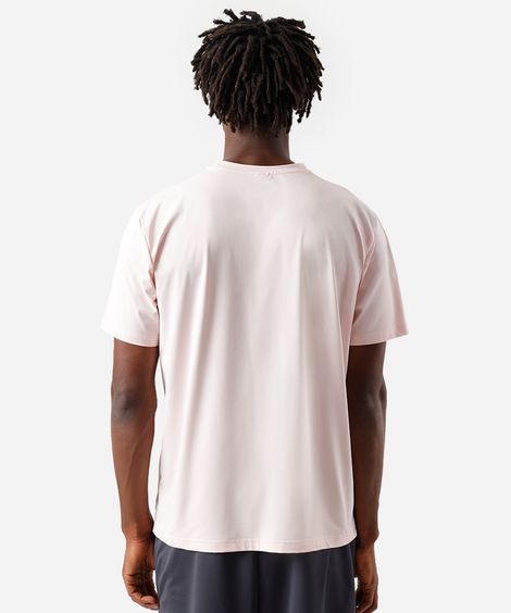 camiseta esportiva slim masculina de poliamida rosa