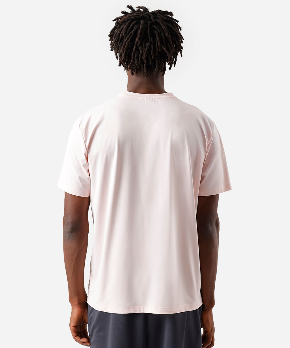 camiseta slim masculina esportiva ace de poliamida rosa