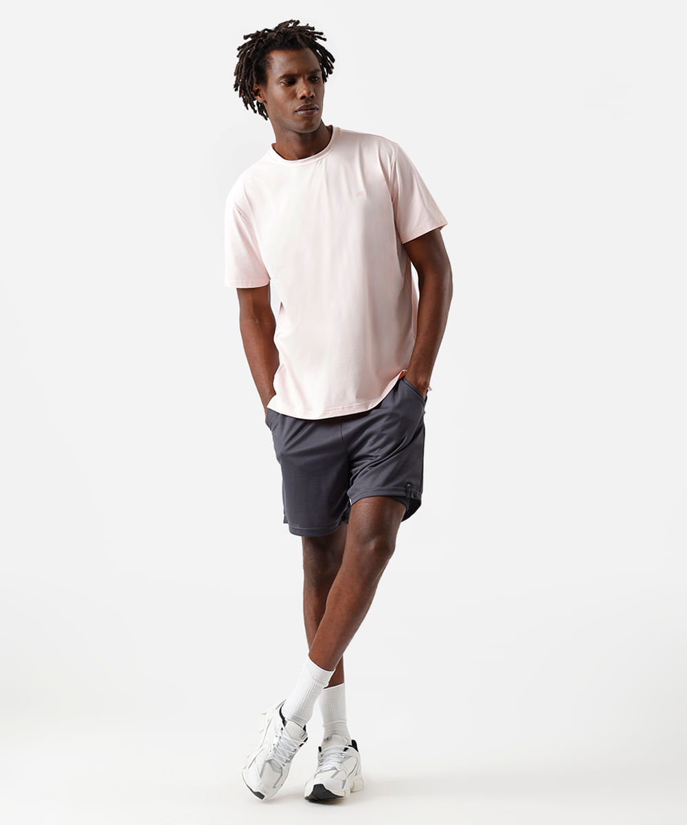 camiseta slim masculina esportiva ace de poliamida rosa