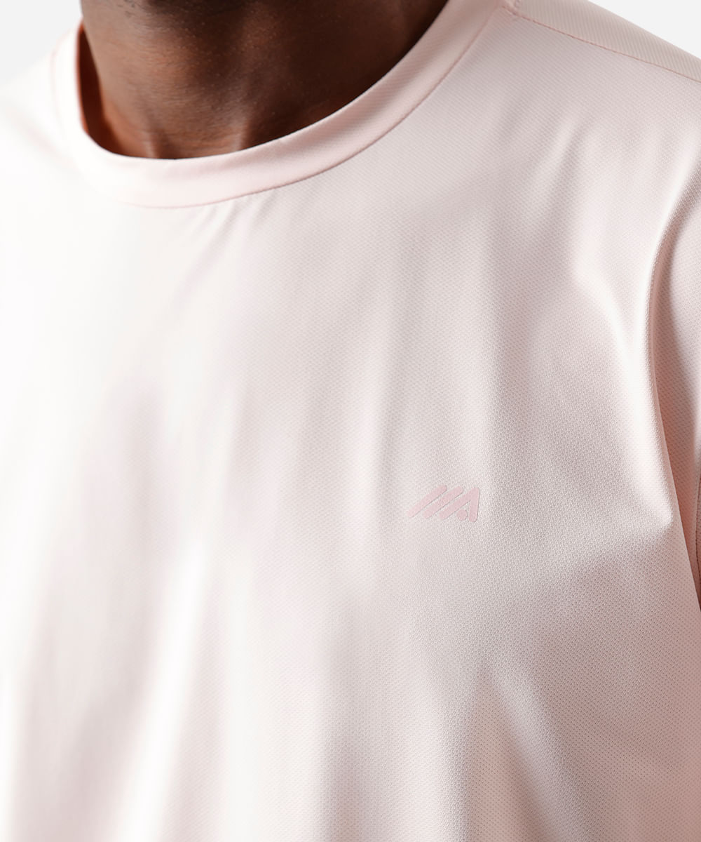 camiseta slim masculina esportiva ace de poliamida rosa