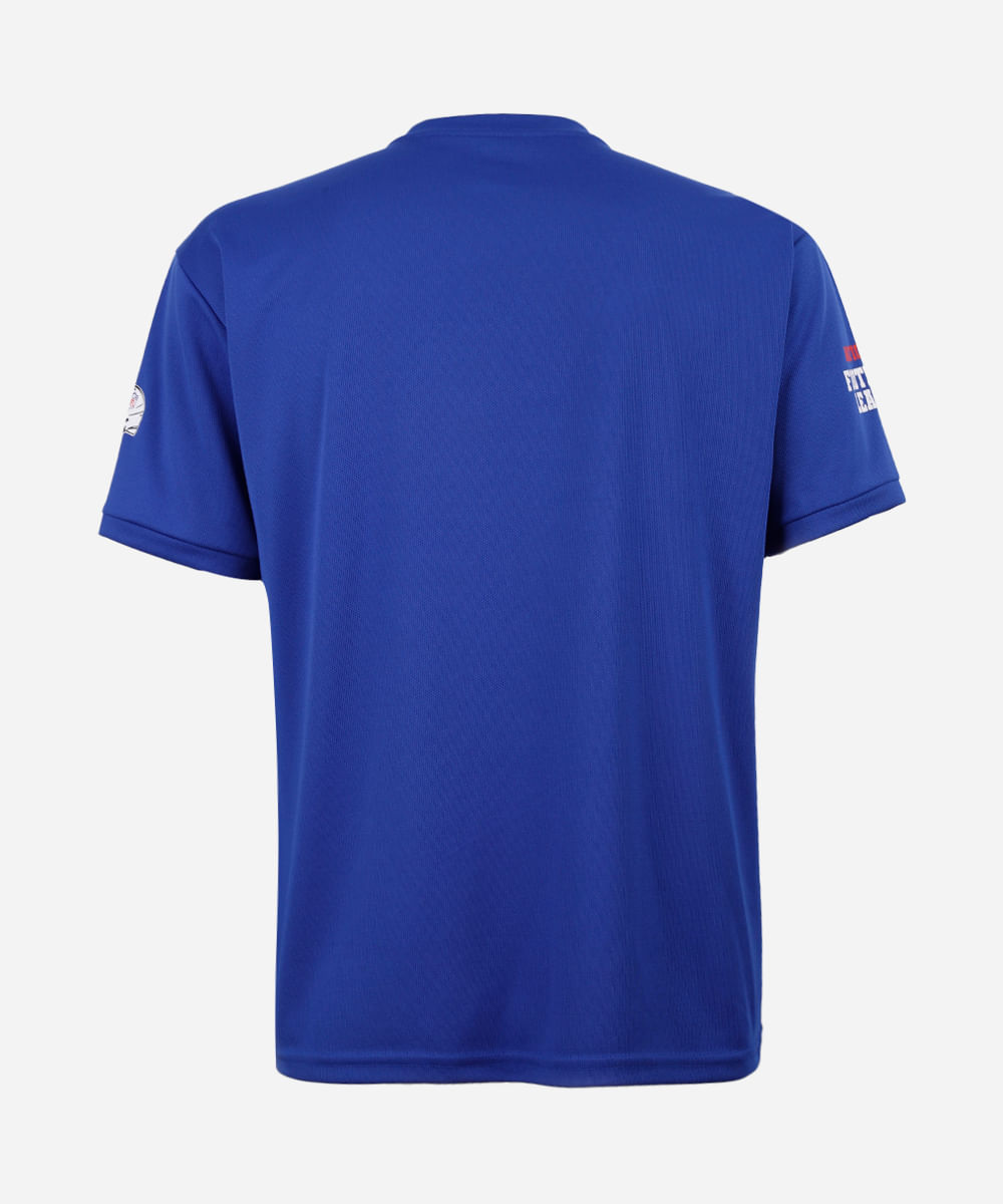 camiseta juvenil manga curta nfl azul